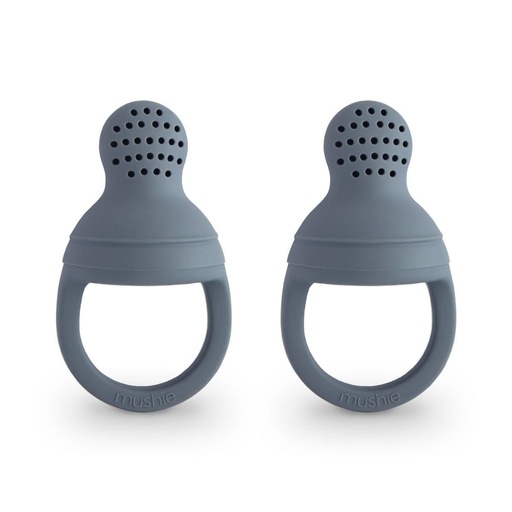 [556083] Mushie | Sabbelspeen Silicone Fresh Food Feeder Tradewinds 2-pack