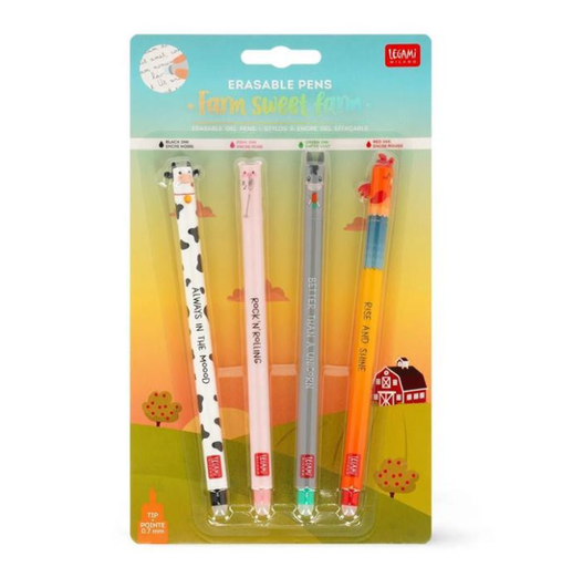 [556207] Legami | Balpen Farm Sweet Farm Erasable Gel Pens 4pack