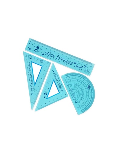 [556245] Legami | Lat Geometrieset Space Blauw 4-pack