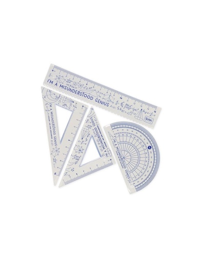 [556249] Legami | Lat Geometrieset Genius Transparant 4-pack