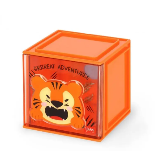 [556404] Legami | Opberger Stapelbaar Ladeblokje Tiger Oranje