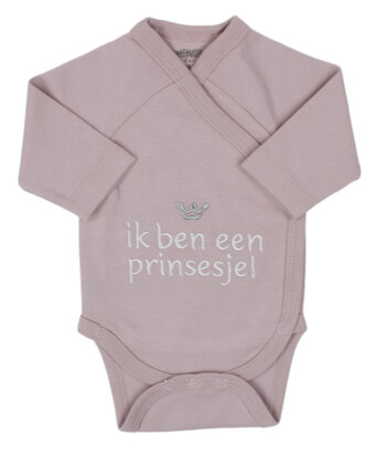 [556545] PetitVillain | Geboortebody Ik Ben een Prinsesje Lange Mouw Oudroze M50-62