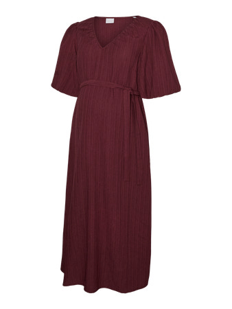 Mamalicious | Jurk Mlrosana Balloon Midi Dress Pomegranate