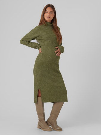 Mamalicious | Jurk Mlsuniva June Knit Midi Dress Winter Moss Melange