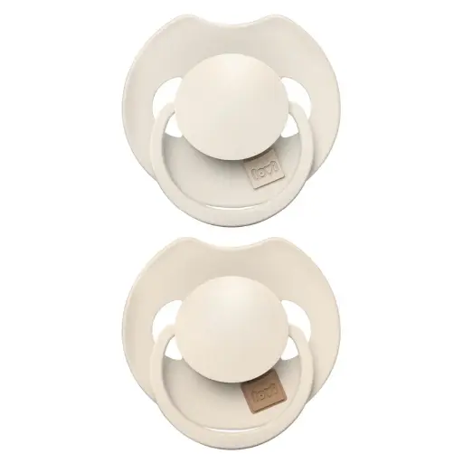 [557013] Difrax | Fopspeen Dynamisch Prime Coconut/Ivory +18M 2-pack