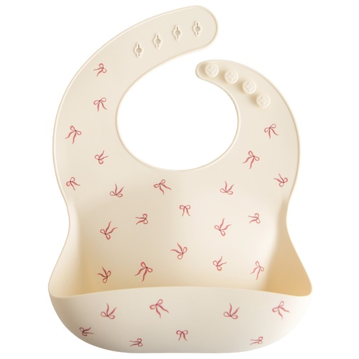 [557638] Mushie | Slabbetje met Kruimelvanger Silicone Bows 
