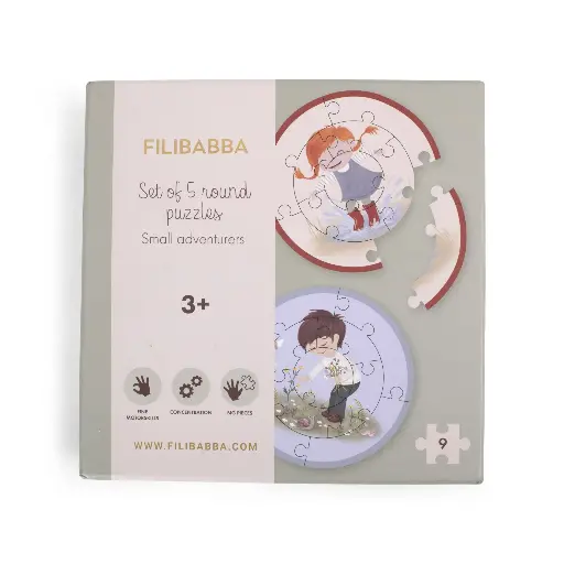 [557657] Filibabba | Puzzel Kleine Avonturiers Ronde 5-pack