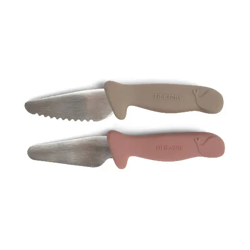 [557716] Filibabba | Mes Leermessen Taupe/Roze 2-pack