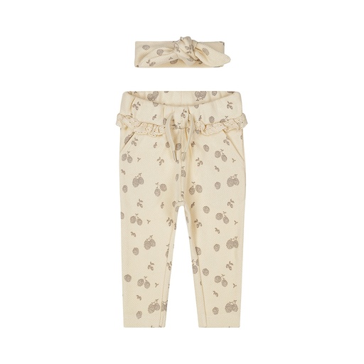 Dirkje | Outfit Girls Pretty Fall Trousers + Headband Off White 2-delig