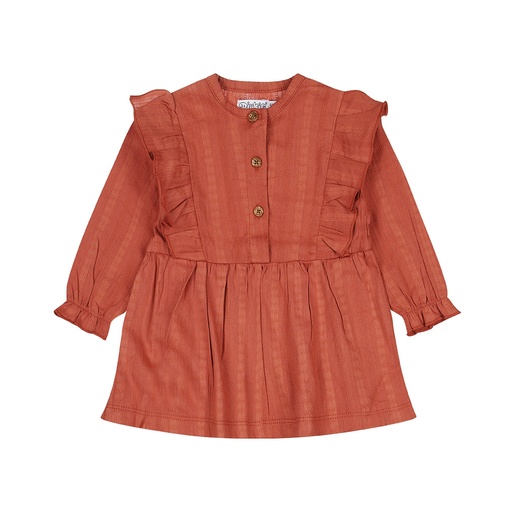 Dirkje | Jurk Girls Berry Dress Longsleeve Terra