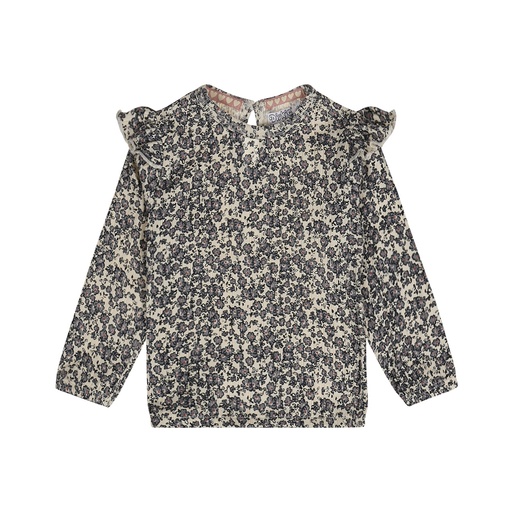 Dirkje | T-shirt Girls Little Flower Sweater Loose Fit Off White