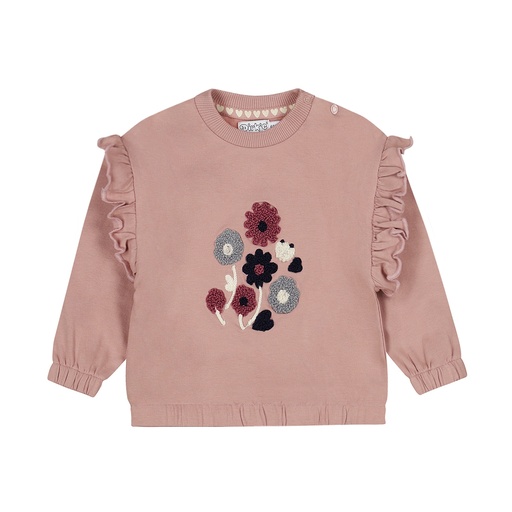 Dirkje | Pull Girls Little Flower Sweater Loose Fit Light Mauve