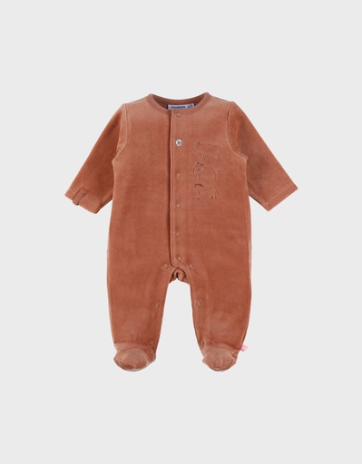 Noukies | Pyjama Funny Mammouth Fluweel Rib Roest