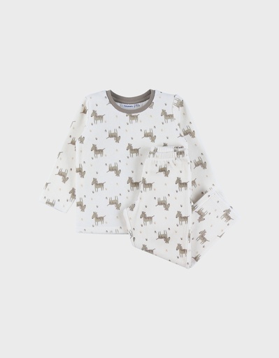 Noukies | Pyjama Sweet Zebra Fluweel All Over Zebra 2-delig