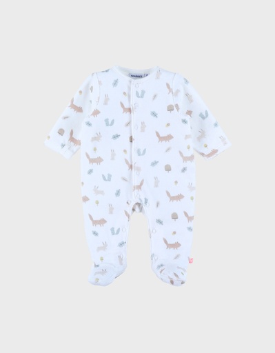 Noukies | Pyjama Fancy Fox Fluweel All Over Vos