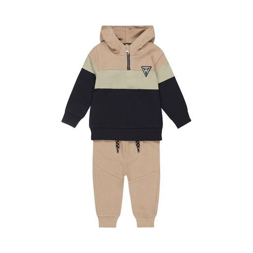Dirkje | Outfit Boys Space Babysuit Beige Grey 2-delig