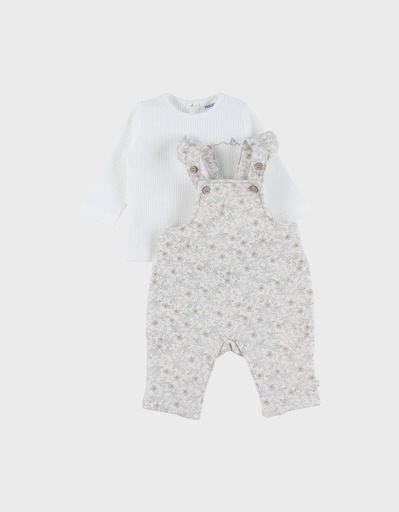 Noukies | Outfit Tendresse T-Shirt/Salopet  Wit/All Over Bloemen