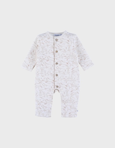 Noukies | Kruippak Fluffy Mammouth All Over Mamoet Ecru