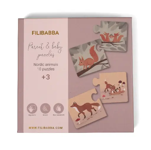 [559009] Filibabba | Puzzels “Mama en haar baby's” Dieren 