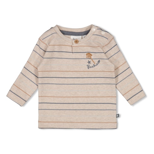 Feetje | T-shirt Howdy Longsleeve Stripes Taupe Melange