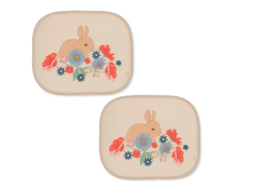 [461569] ZONNESCHERM VOOR DE WAGEN, bunny tokki, ecru, print konijn en bloemen, scherm statisch vr zijraam, 2 stuk(s)