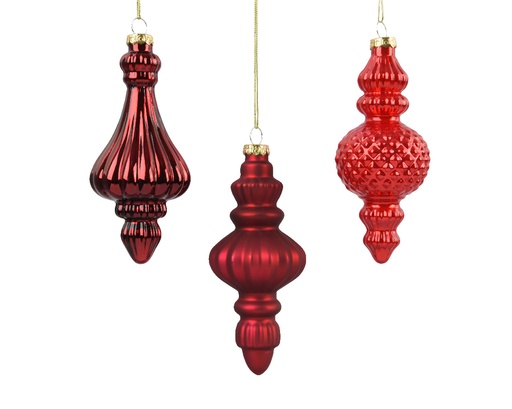 [559500] Kaemingk | Kerstbal Glas Assortiment Ornament Rood 