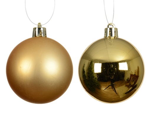 [559858] Kaemingk | Kerstbal Polystyreen Assortiment Goud Ø8cm 6-pack