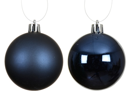 [559995] Kaemingk | Kerstbal Polystyreen Mix Nachtblauw Ø8cm 6-pack