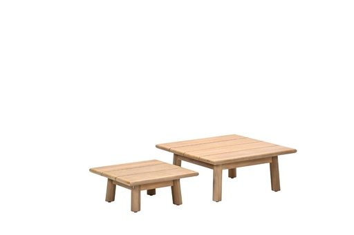 [560030] Garden Imp. | Tuintafel 2 Bijzettafels Lunar Acacia White Wash 87x87xH35 + 69,5x69,5xH26  2 Tafels