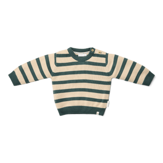 Little Dutch | Pull Boys Forest Friends Balsam Green Stripe