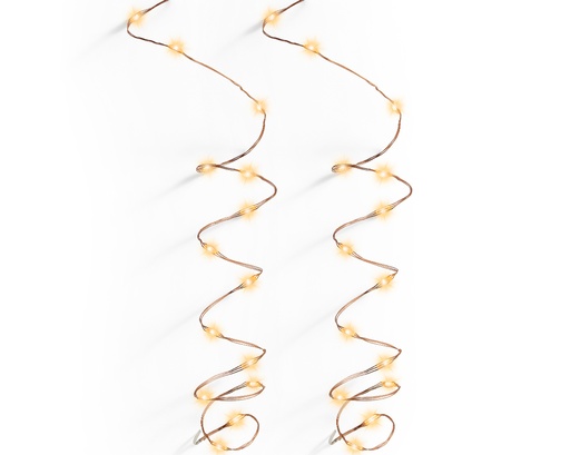 [560288] Lumineo | Verlichting Micro Lichtsnoer Twinkle In/Outdoor 120 Leds Warm Wit Snoer Koper 6m + 5m Aanloopsnoer 8 Functies Adapter
