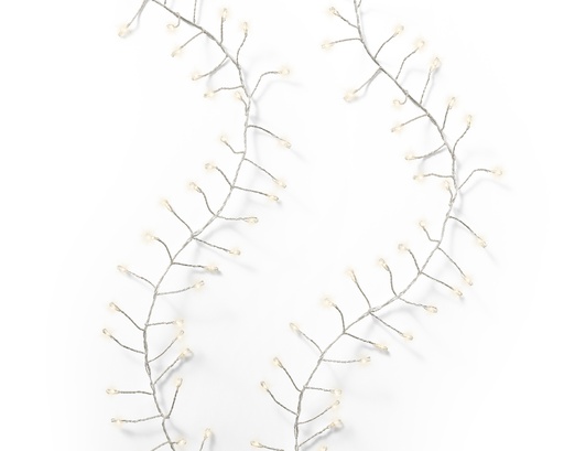 [560302] Lumineo | Verlichting Compact Micro Lichtsnoer In/Outdoor 360 Leds Warm Wit Snoer Zilver 4,5m + 5m Aanloopsnoer 8 Functies