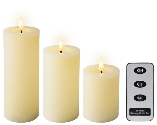 [560383] Lumineo | Verlichting Led Kaars op Afstandsbediening 3-pack