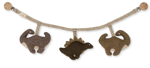 [461603] MAXI-COSI HANGER, Pram chain Dinos, laurel oak, grijs/groen, uni, met 3 dino's, textiel, vanaf 0 maand