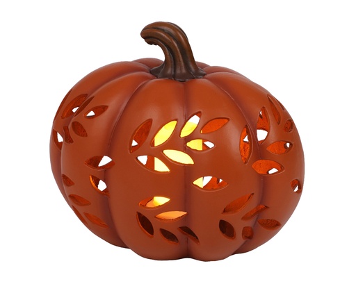 [560531] Lumineo | Verlichting Pompoen Led Warm Wit Polyresin Oranje Flashing Effect