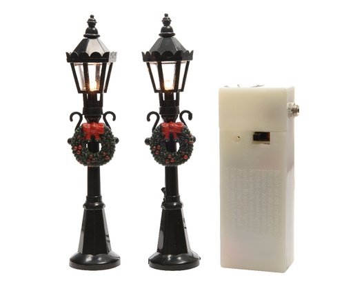 [560537] Lumineo | Verlichting Lantaarn Led Klasiek Warm/Zwart Polypropyleen 2-pack