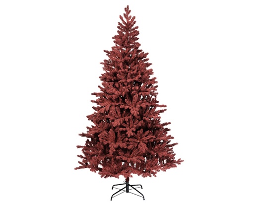 [560590] Kaemingk | Kerstboom Burgundy Fir Pine Openplooimodel Metalen Voet Rood Ø127cm x H 210cm 