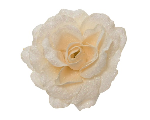 [560591] Kaemingk | Kerstfiguur Roos op Clip Creme Ø12cm