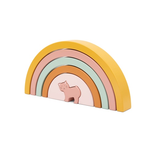 [560844] Trixie | Stapelpyramide Mrs. Cat Rainbow Stacking Hout