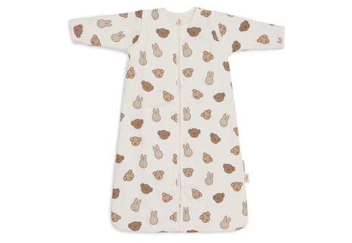 [561032] Jollein | Slaapzak Miffy and Friends Afritsbare Mouwen 2.5/3.5TOG Ecru/Bruin 90cm