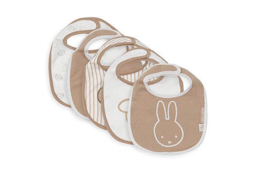 [561230] Jollein | Slabbetje Miffy Heads Jersey Waterproof Velcro Sluiting 5-pack