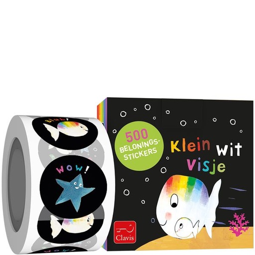 [561410] Clavis | Belongingsstickers klein wit visje