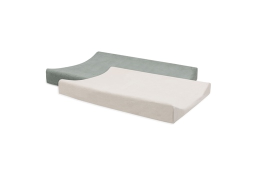 [561434] Jollein | Waskussenhoes Sea Green/Ivory Badstof 50x70cm 2-pack