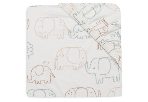 [561446] Jollein | Hoeslaken Elephants Tales Jersey 60x120cm