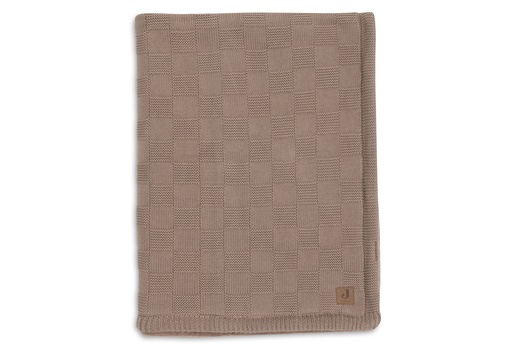 [561477] Jollein | Deken Ledikant Box Knit Milky Coffee/Velvet Bruin 100x150cm