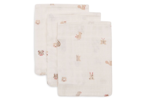 [561498] Jollein | Washandje Tetra Animal Friends 15x20cm 3-pack