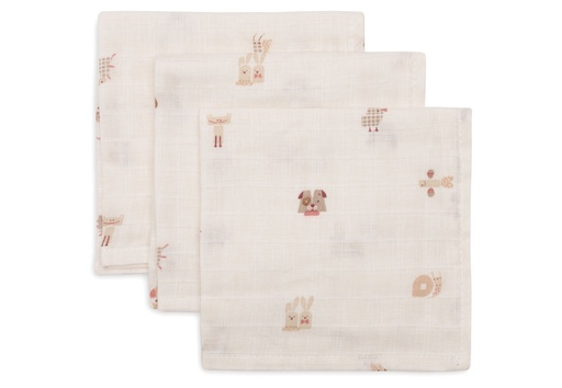 [561503] Jollein | Monddoekje Animal Friends Tetra 31x31cm 3-pack