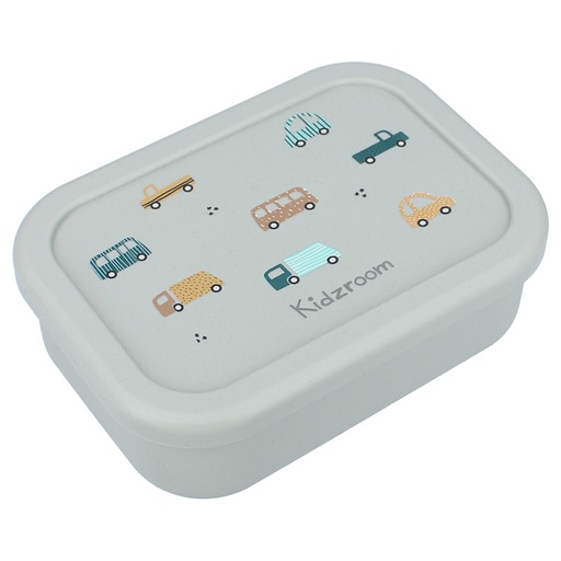[561529] Kidzroom | Brooddoos Sweet Cuddles All Over Voertuigen Silicone Blauw 6x17x12cm