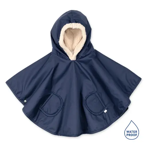 [561652] Bemini | Poncho Outdoor Teddy Waterdicht Navy 9-36m
