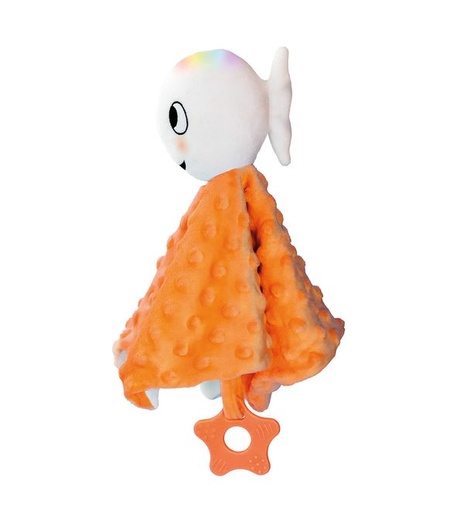 [561774] Clavis |knuffeldoekje oranje klein wit visje 